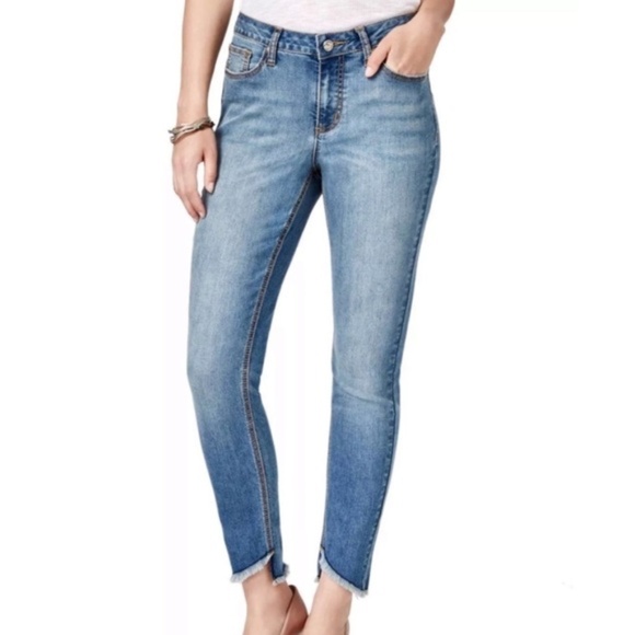 Earl Raw Frayed Hem Skinny Ankle Jeans - Picture 1 of 10